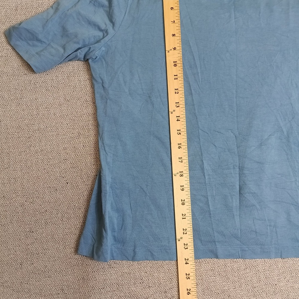 Lands' End T-Shirt Womens L 14-16 Blue Excellent Cotton Modal Scoop Neck Tee - Picture 5 of 6